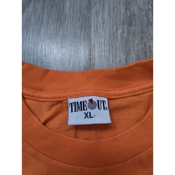 VTG Time Out IUPUI Jaguars Basketball Shirt Orange Short Sleeve Unisex Adult XL - Picture 3 of 7